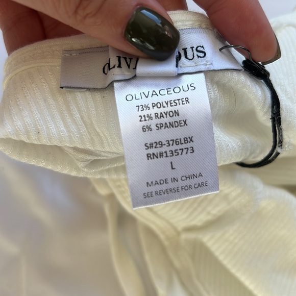 Olivaceous V Neck Tank Style Bodysuit in White - Picture 5 of 5